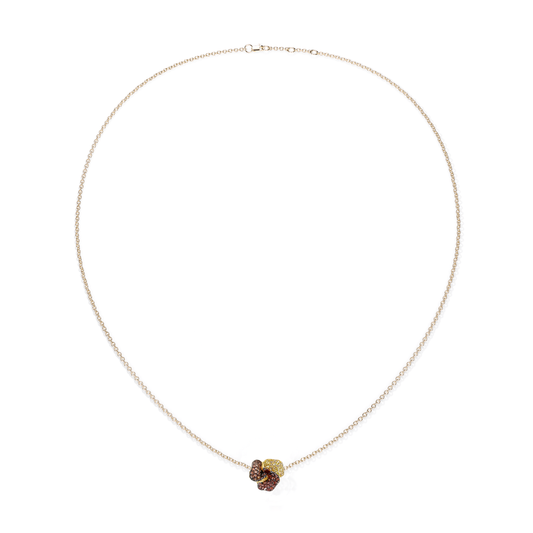 Bloom Mini Yellow Gold necklace In Yellow, Orange  And Red