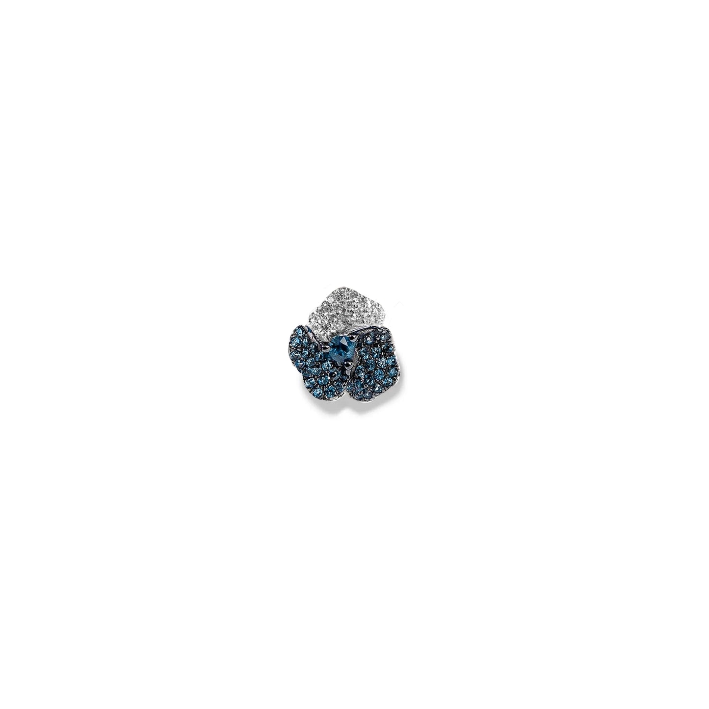Bloom Mini White Gold Ear Cuff in White and Blue