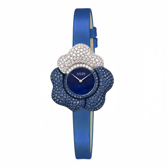 BLOOM WHite And Blue WATCH with LAPIS DIAL