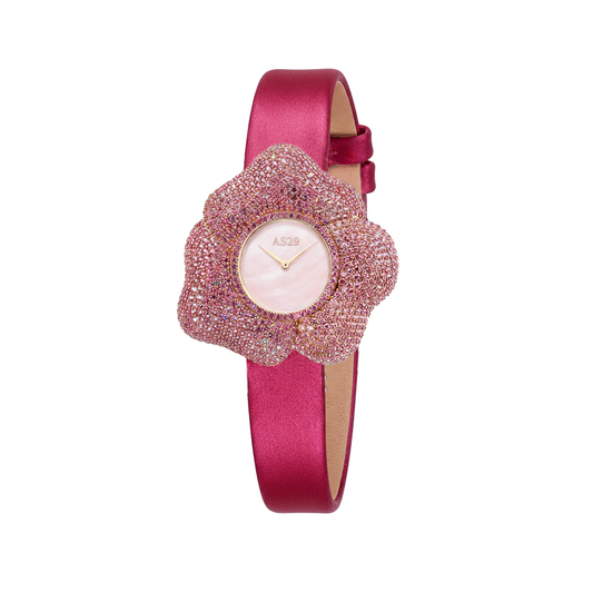 BLOOM White and Pink WATCH with PINK MOTHER OF PEARL DIAL