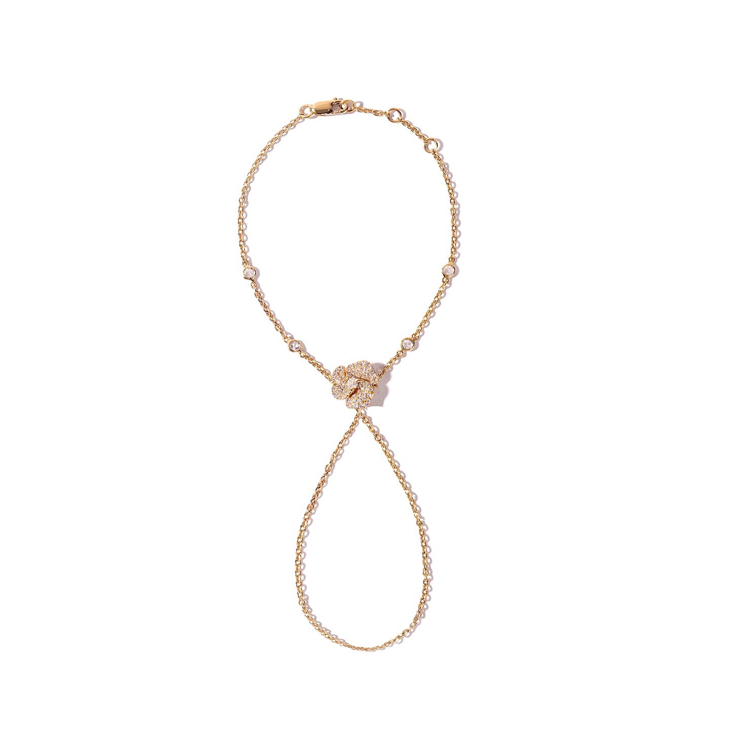 Bloom Mini  Pink Gold Hand  Bracelet in White