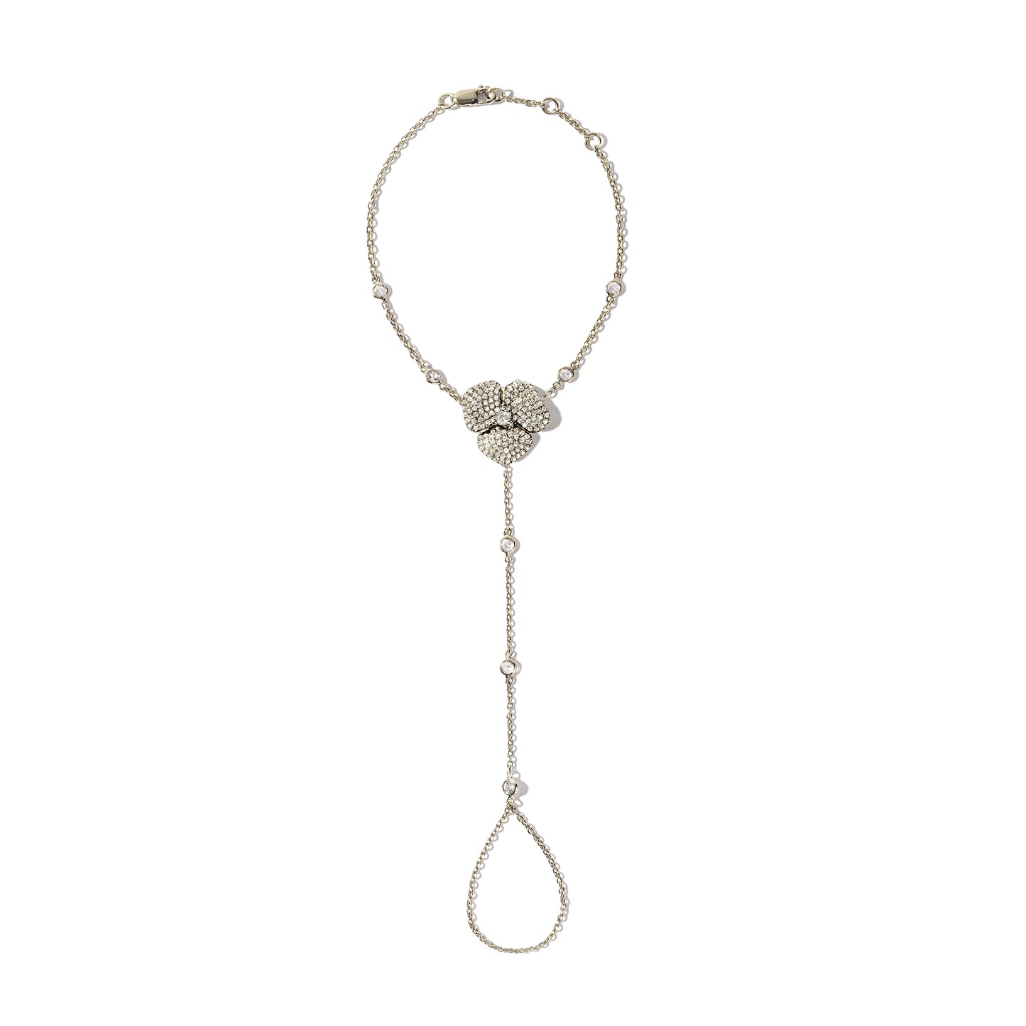 Bloom Small White Gold Hand Bracelet in White
