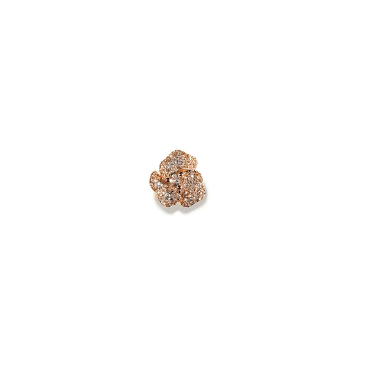 Bloom Mini  Pink Gold Ear cuff in White