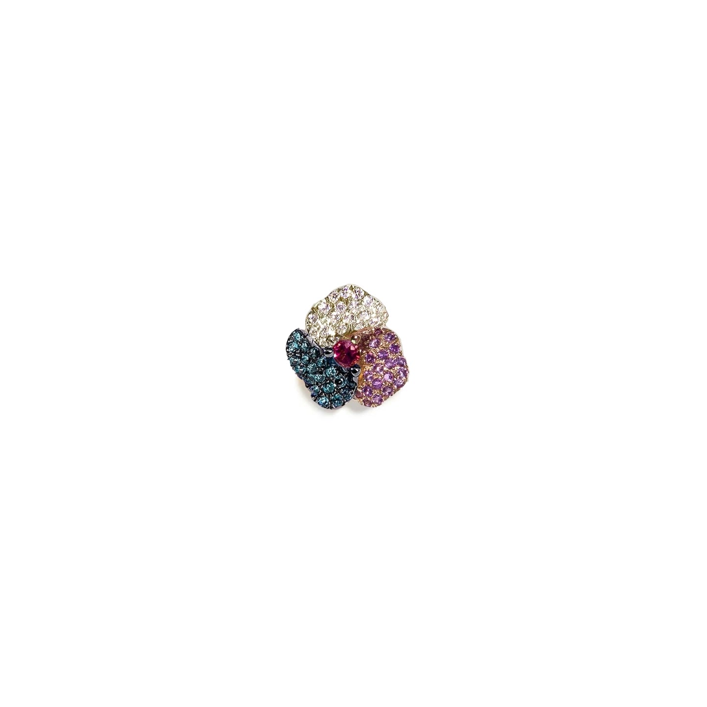 Bloom Mini Pink Gold Ear Cuff in White, Blue and Dark Pink