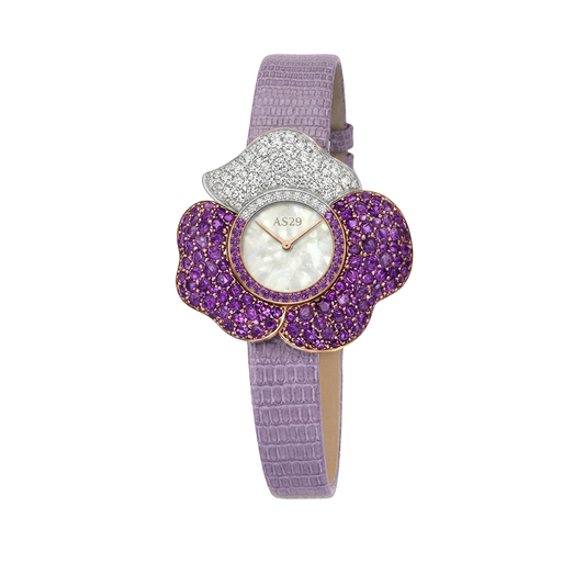 BLOOM White and Purple WATCH with MOTHER OF PEARL DIAL