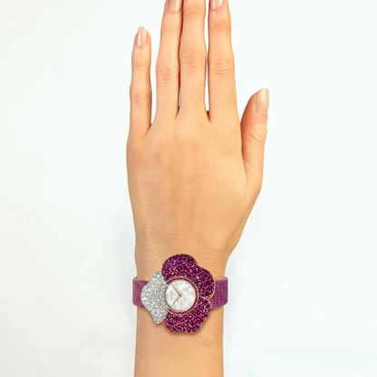 BLOOM White and Pink WATCH with PINK MOTHER OF PEARL DIAL