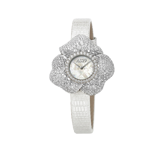 BLOOM White Gold  Diamond Pave WATCH with MOTHER OF PEARL DIAL