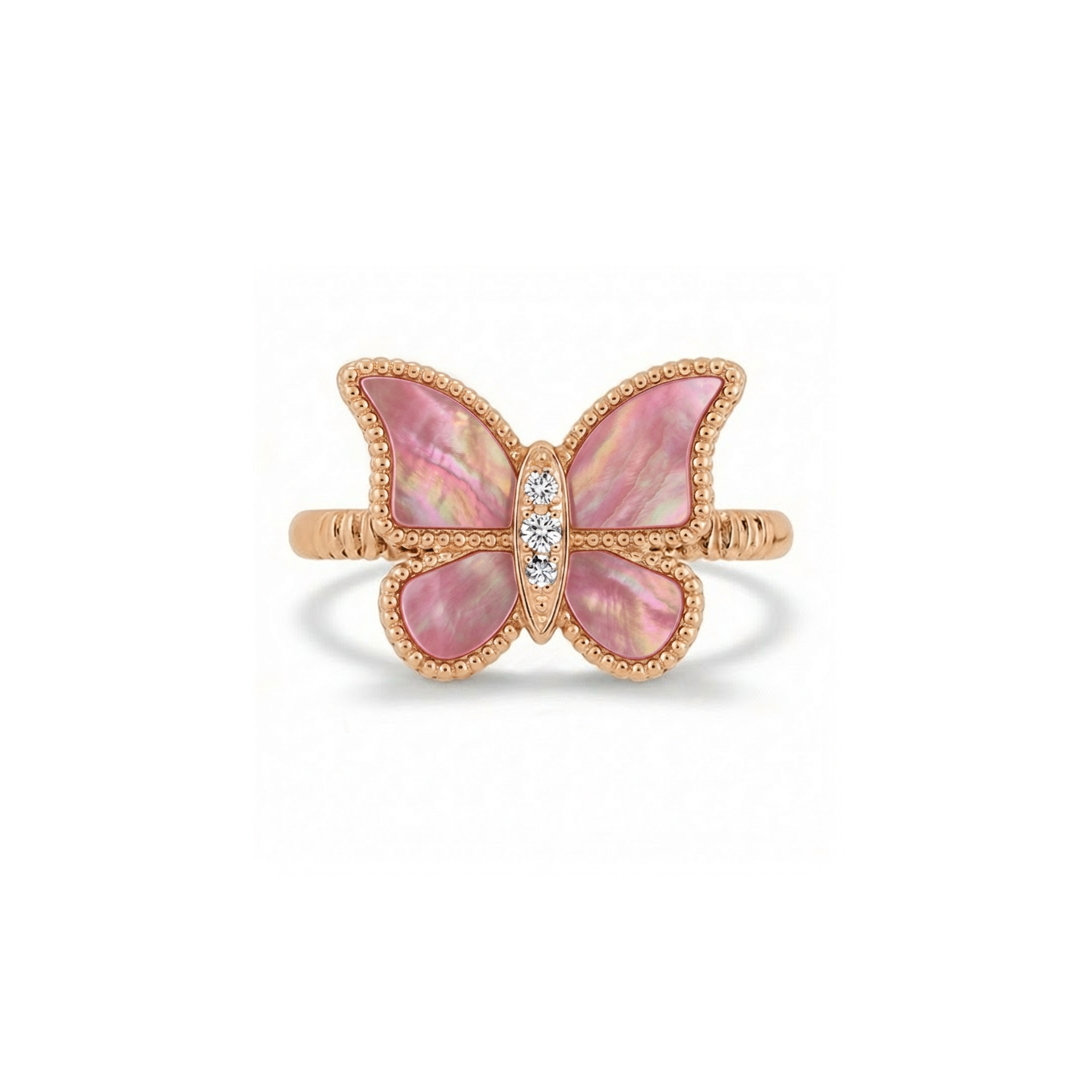 Butterfly Ring MOP Pink Small