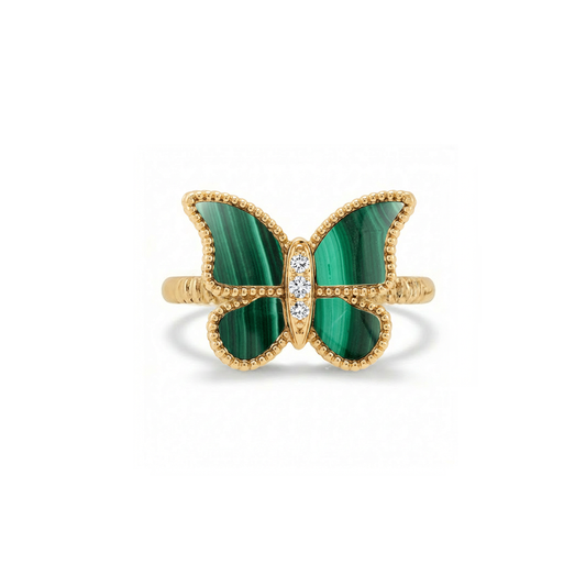 Butterfly Ring Malachite Small