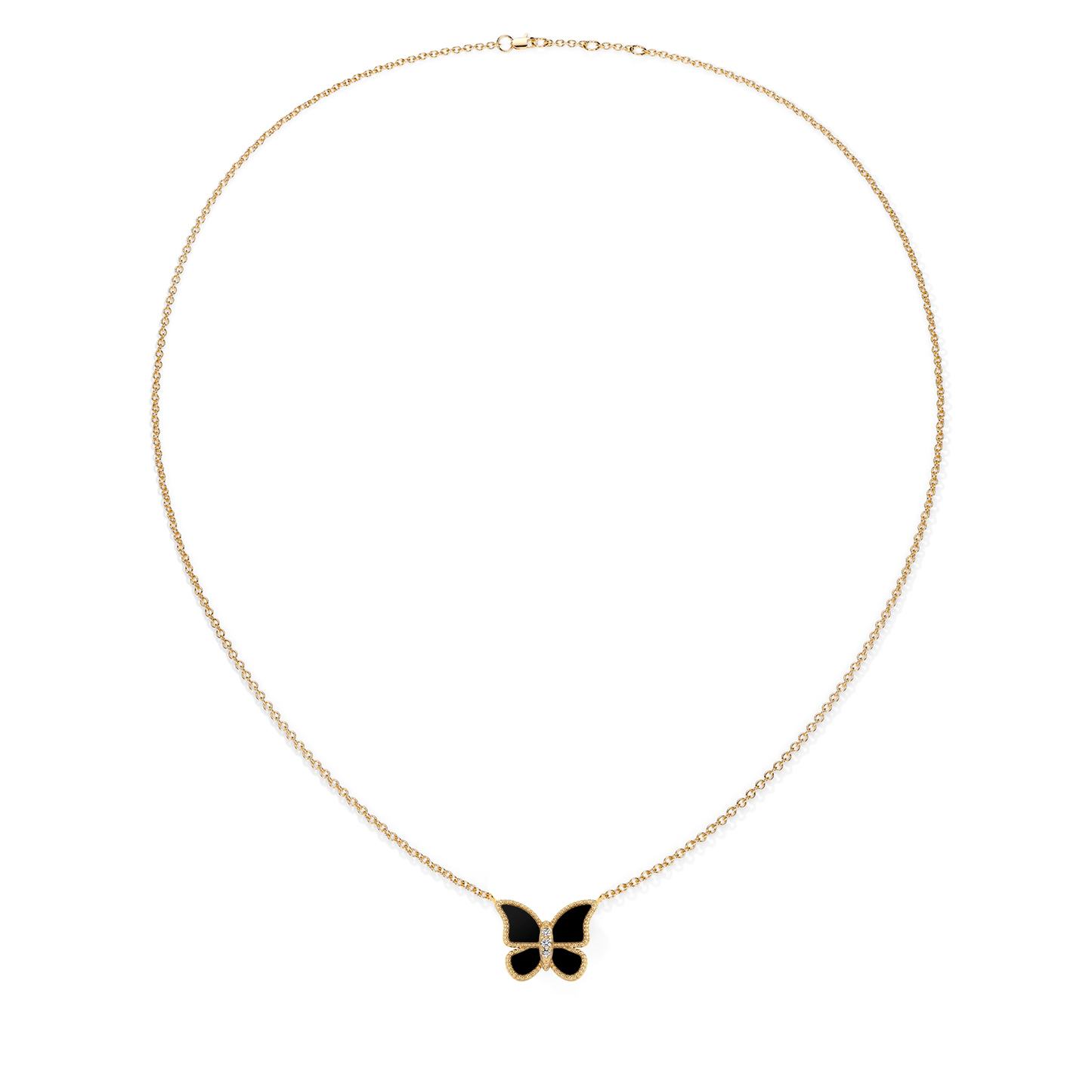 Black Onyx Small Butterfly Necklace