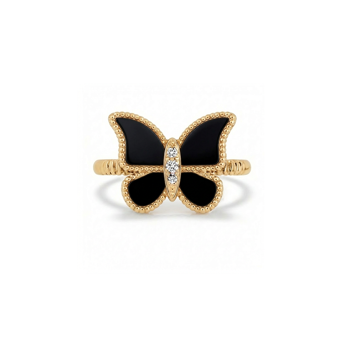 Butterfly Ring Black Onyx Small