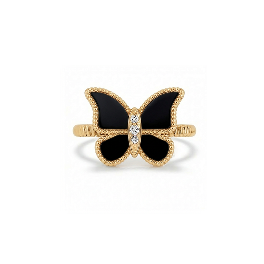 Butterfly Ring Black Onyx Small