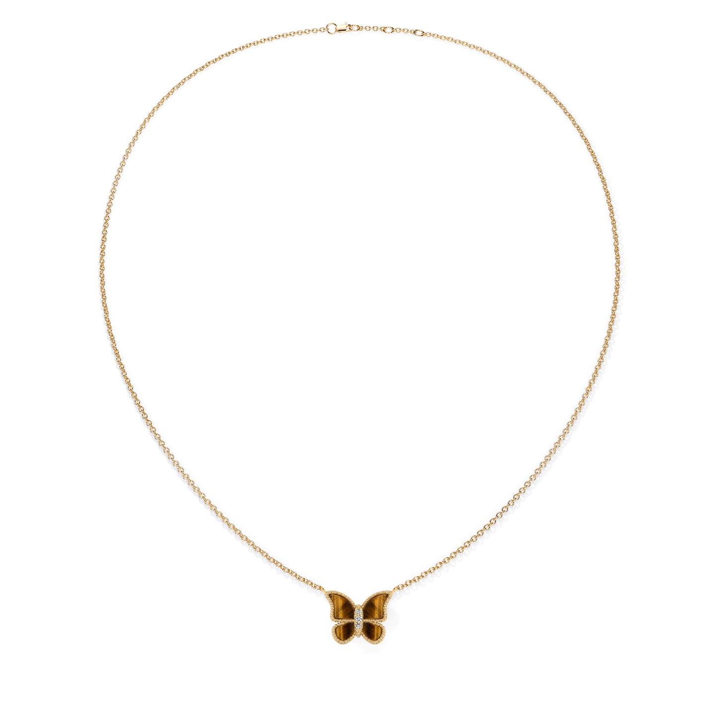 Tiger Eye Small Butterfly Necklace