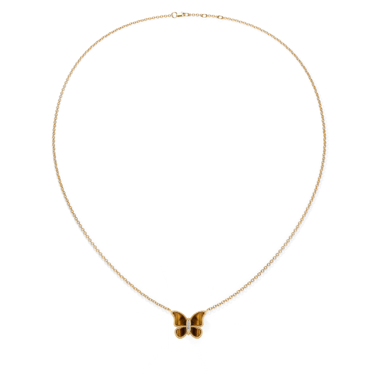 Tiger Eye Small Butterfly Necklace
