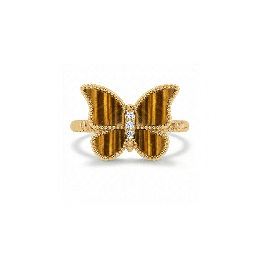 Butterfly Ring Tiger Eye Small