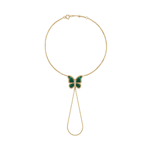 Butterfly Hand Bracelet Malachite