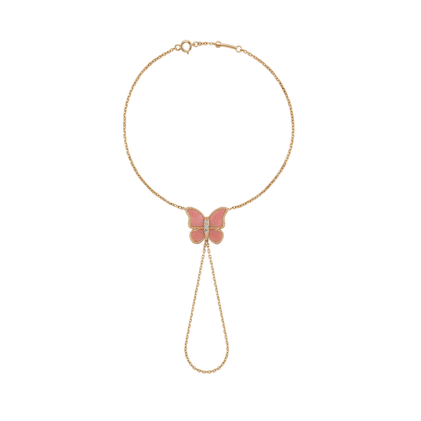 Butterfly Hand Bracelet Pink Coral
