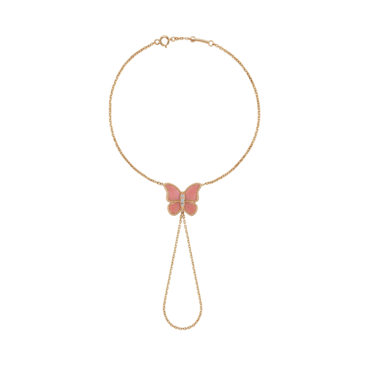 Butterfly Hand Bracelet Pink Coral