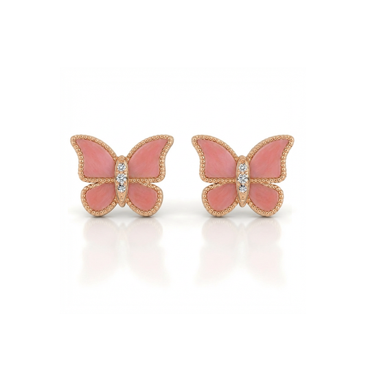 Butterfly Earrings Pink Coral Small