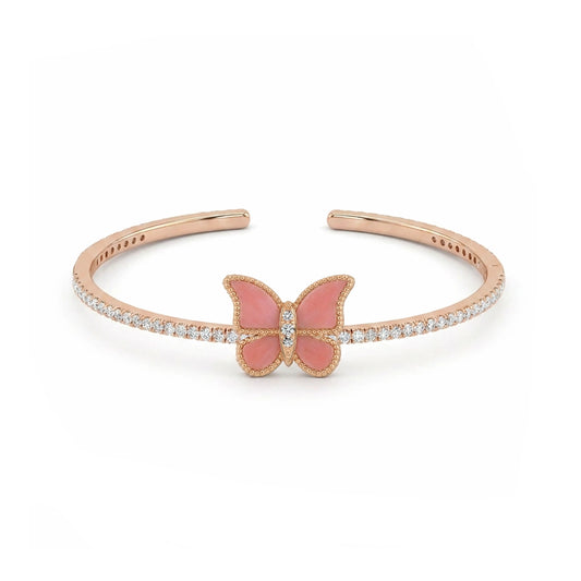 Butterfly Hand Bangle Pink Coral Small