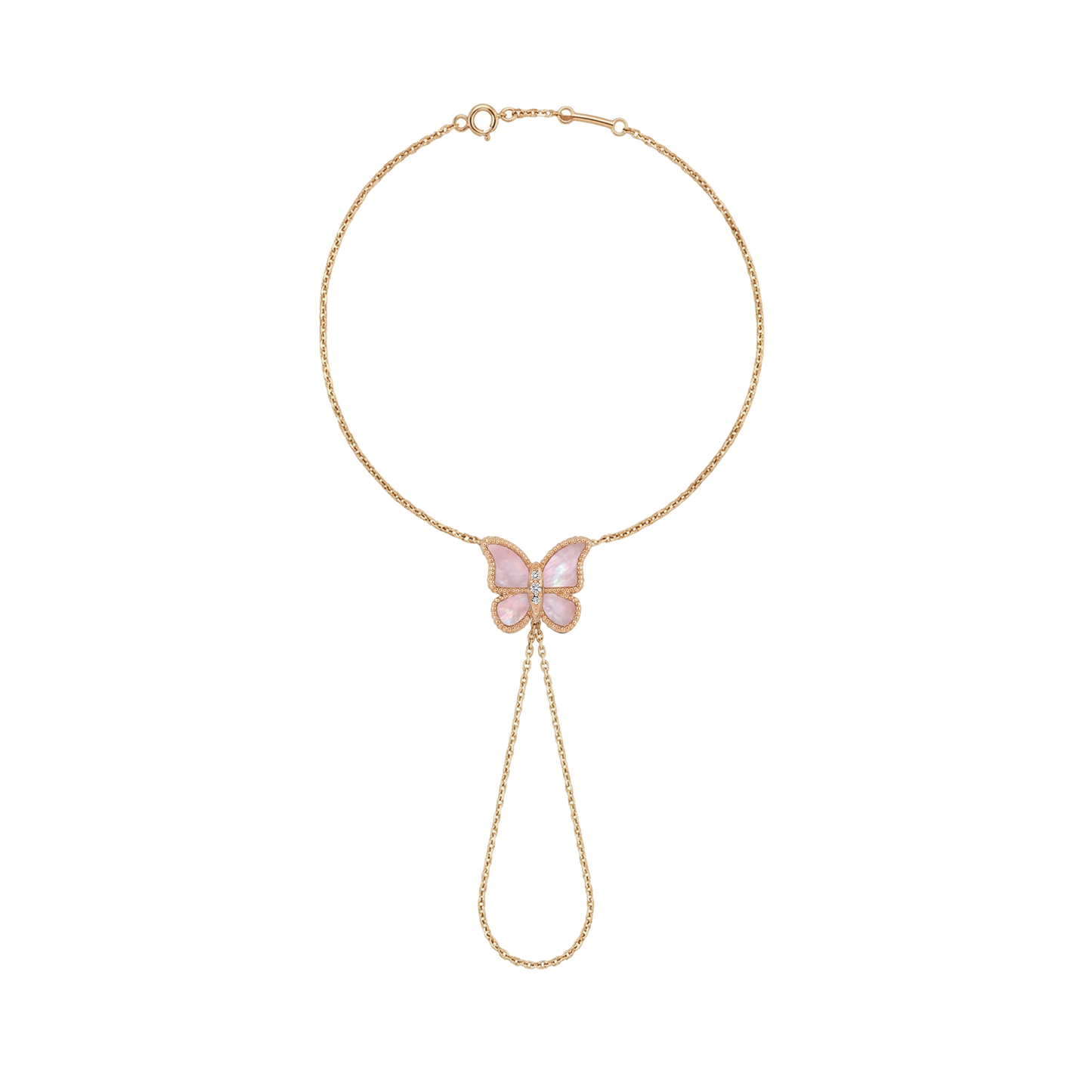 Butterfly Hand Bracelet MOP Pink