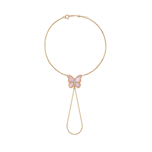 Butterfly Hand Bracelet MOP Pink