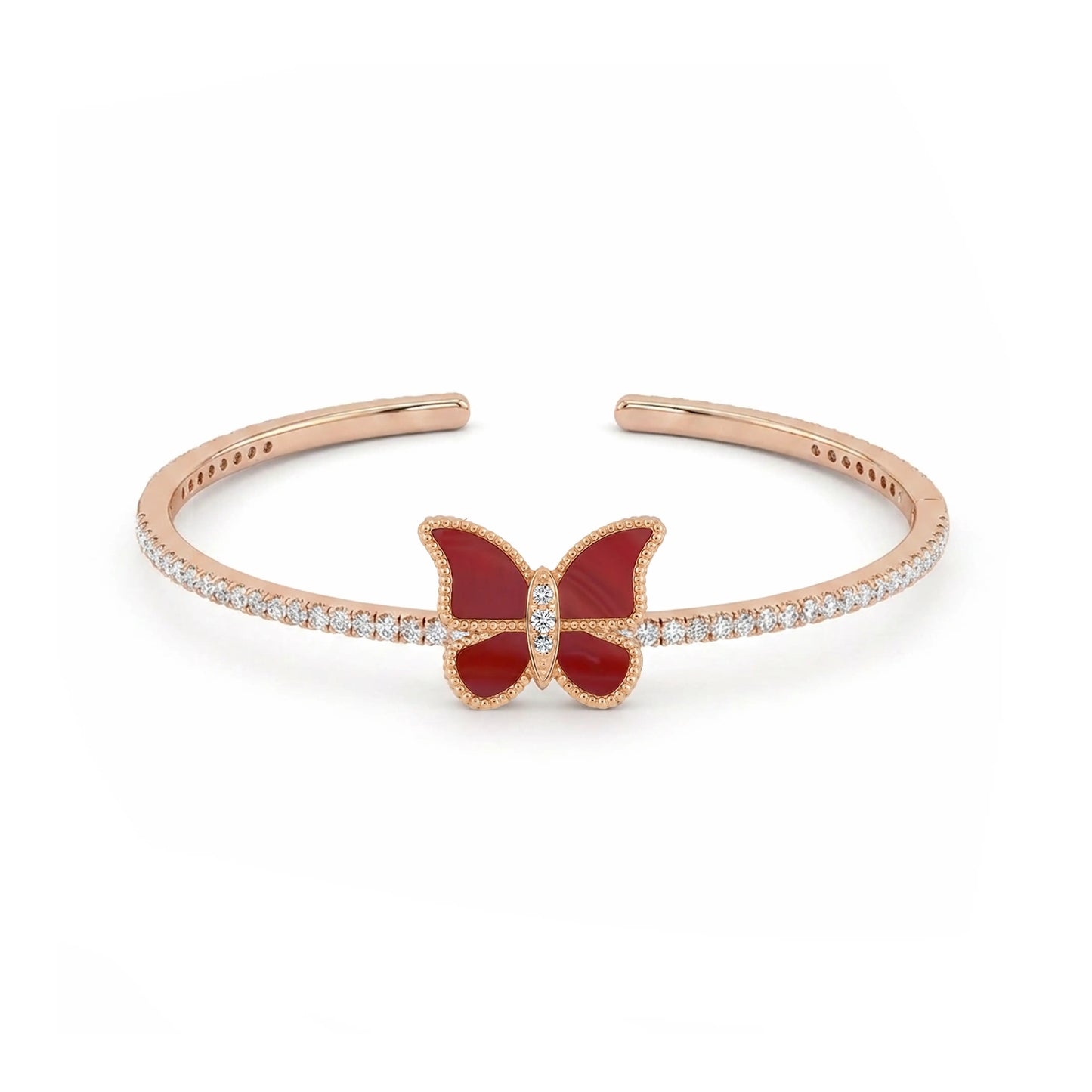 Butterfly Hand Bangle Red Coral Small