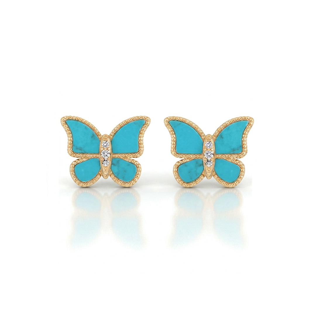 Butterfly Earrings Turqouise Small