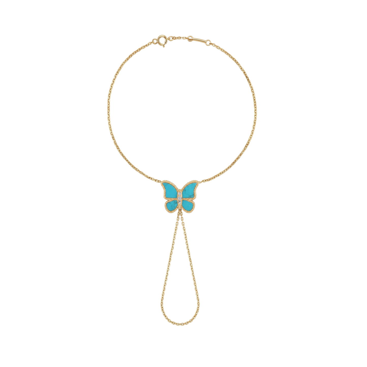 Butterfly Hand Bracelet Turqouise