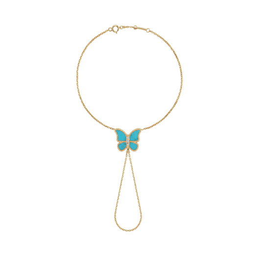 Butterfly Hand Bracelet Turqouise