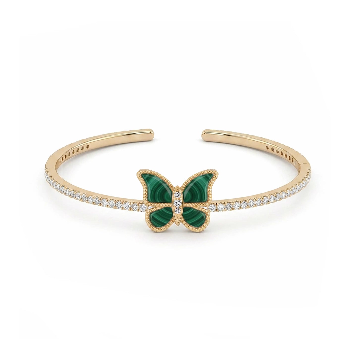 Butterfly Hand Bangle Malachite Small
