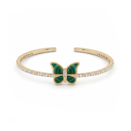 Butterfly Hand Bangle Malachite Small