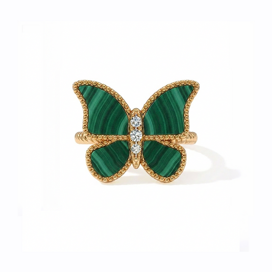 Butterfly Ring Malachite Large
