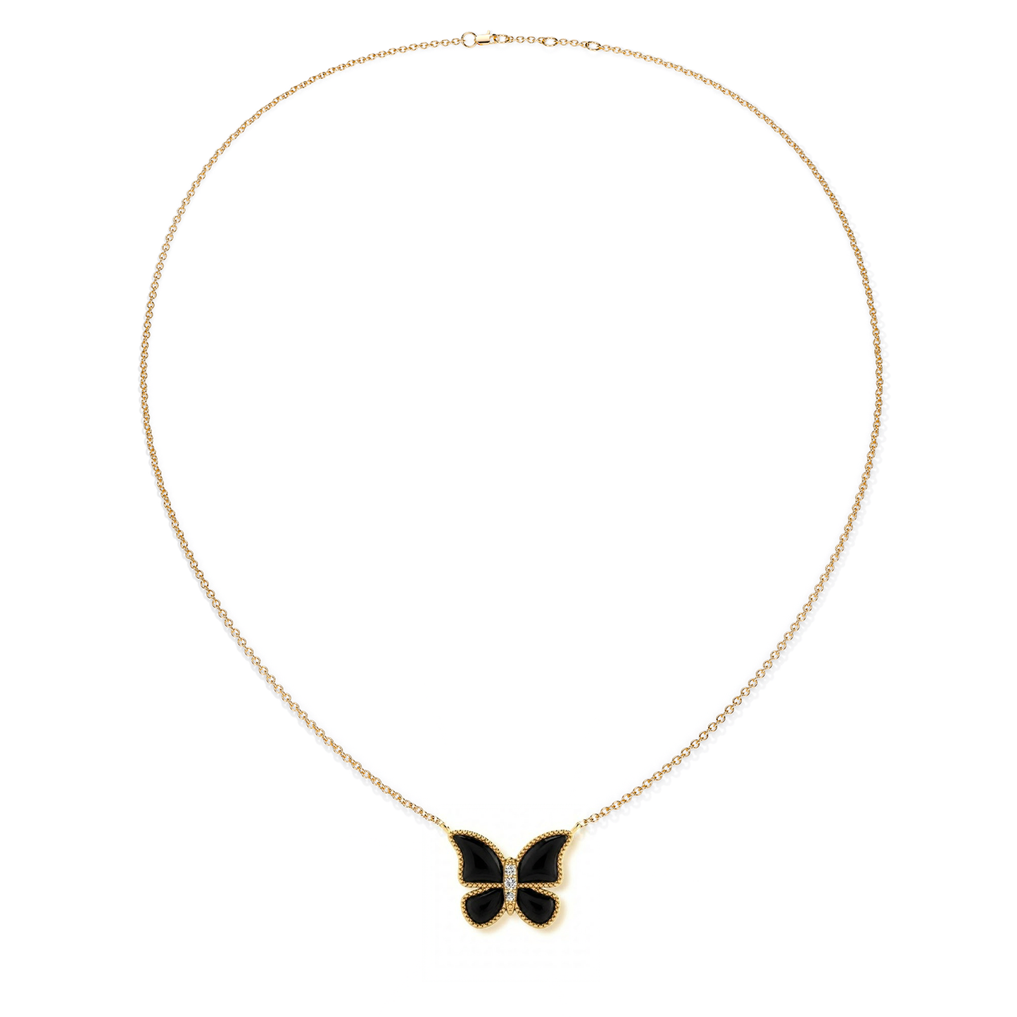 Black Onyx Large Butterfly Necklace