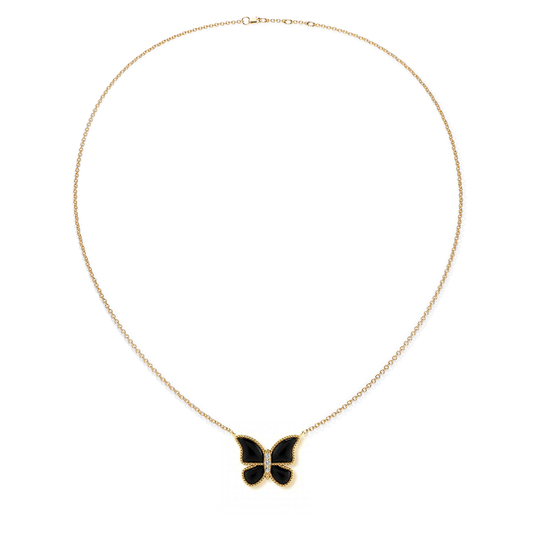 Black Onyx Large Butterfly Necklace