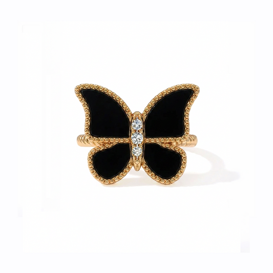 Butterfly Ring Black Onyx Large