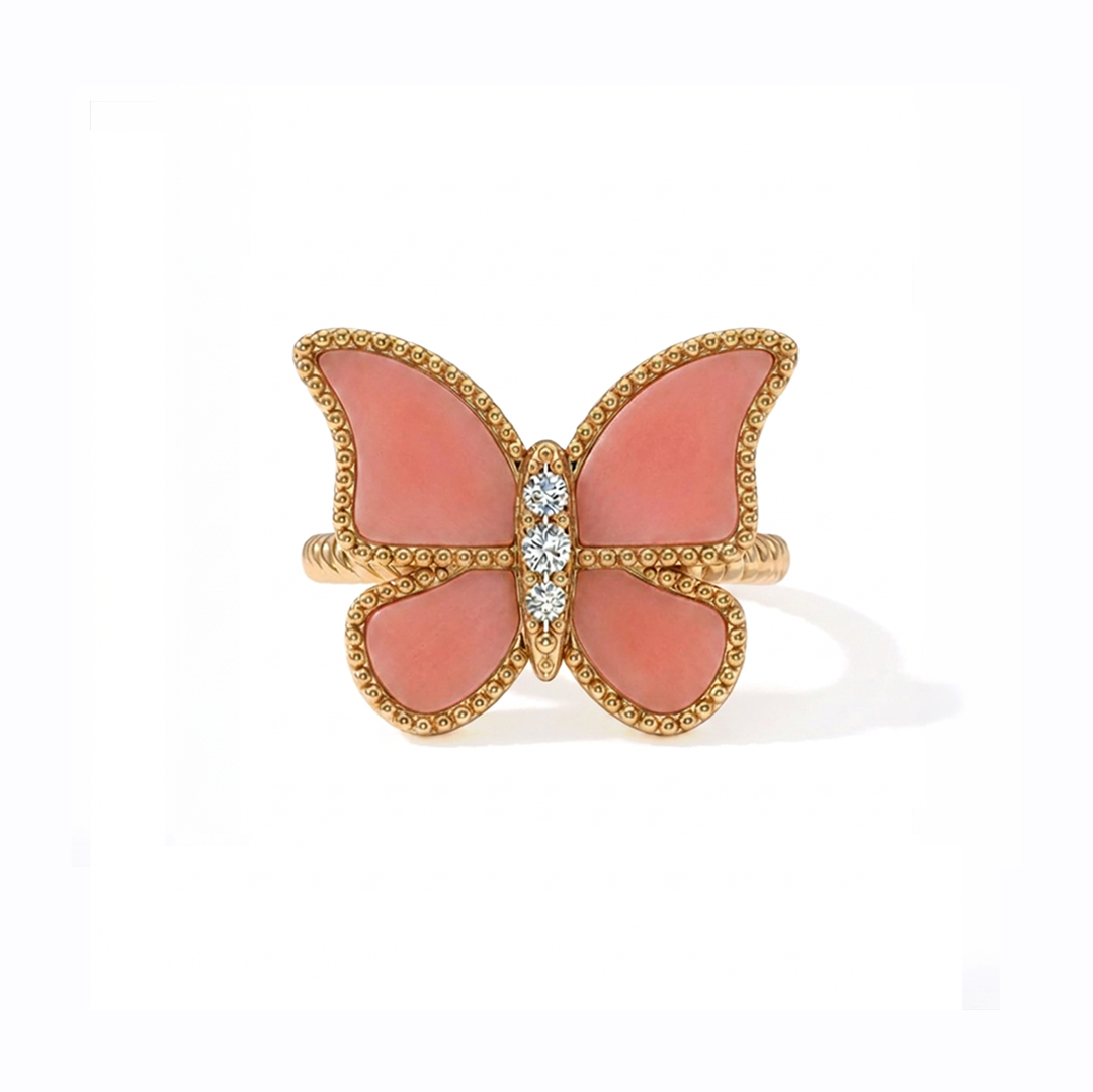 Butterfly Ring Pink Coral Large