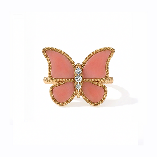Butterfly Ring Pink Coral Large