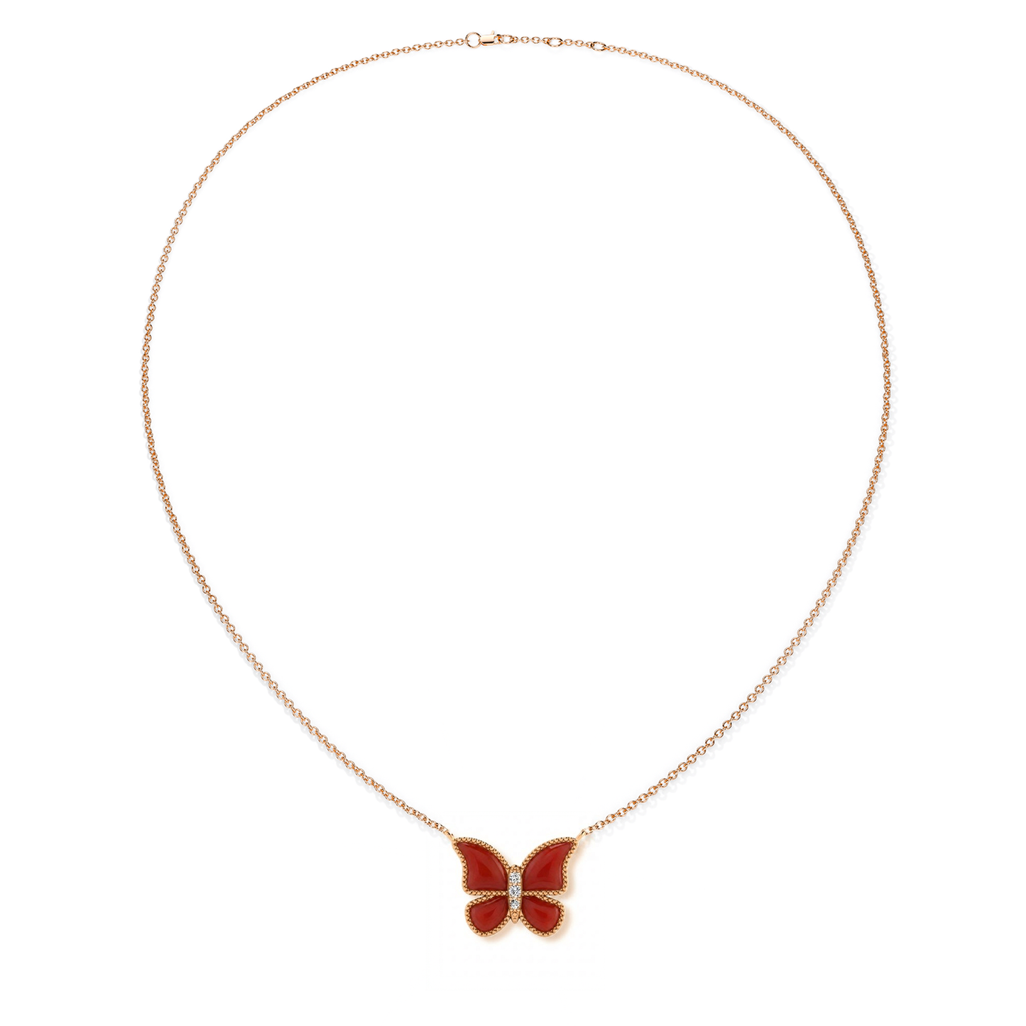 Red Coral Large Butterfly Necklace