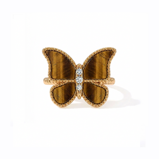 Butterfly Ring Tiger Eye  Large