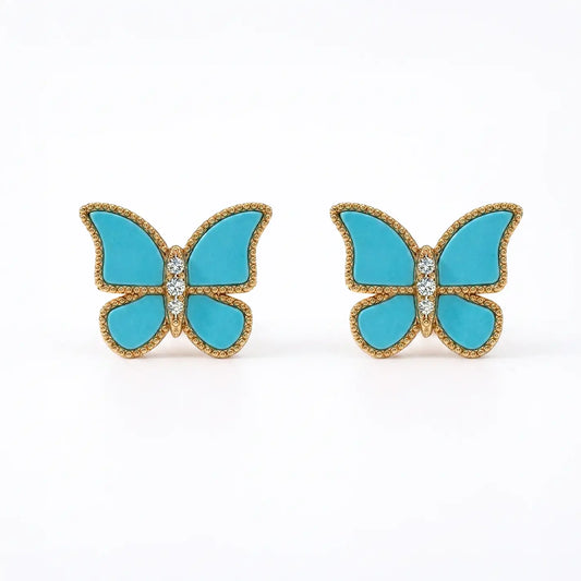 Butterfly Earrings Turqouise Large