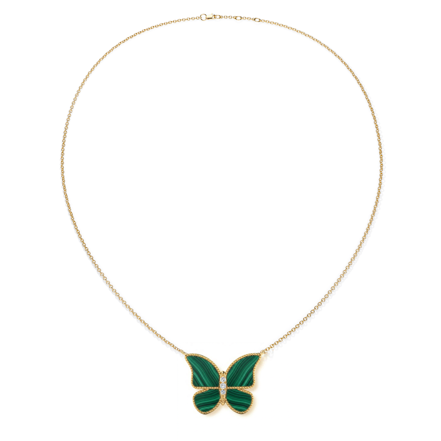 Malachite Extra Large Butterfly Necklace