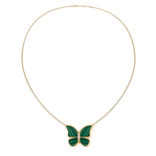 Malachite Extra Large Butterfly Necklace