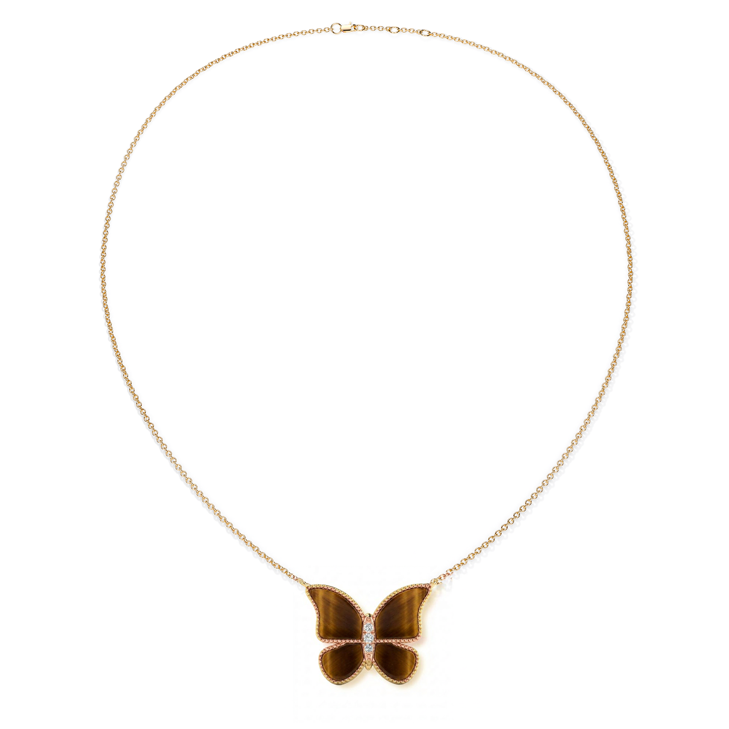 Tiger Eye Extra Large Butterfly Necklace