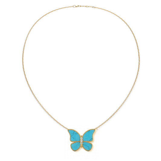 Turqouise Extra Large Butterfly Necklace