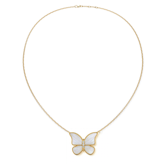 MOP Extra Large Butterfly Necklace