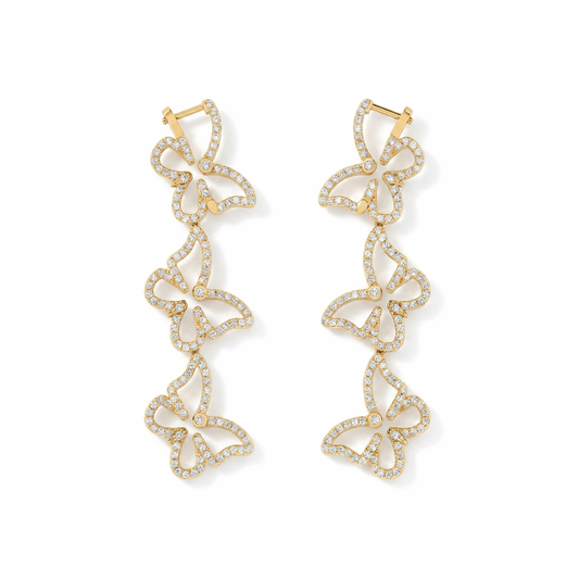 Butterfly Drop Earrings Pave