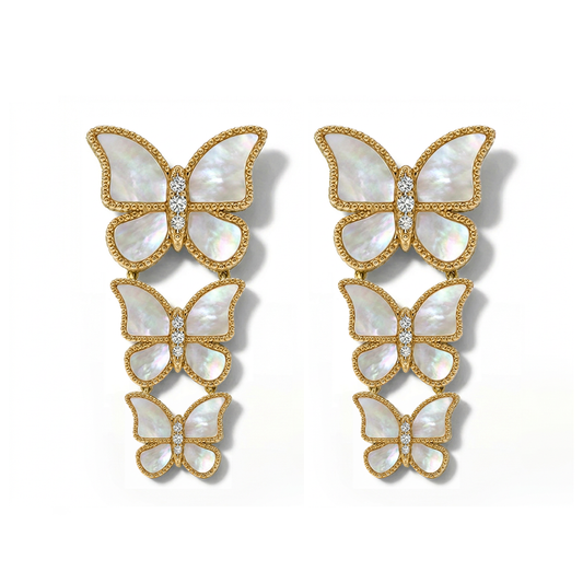 Butterfly Long Earring MOP