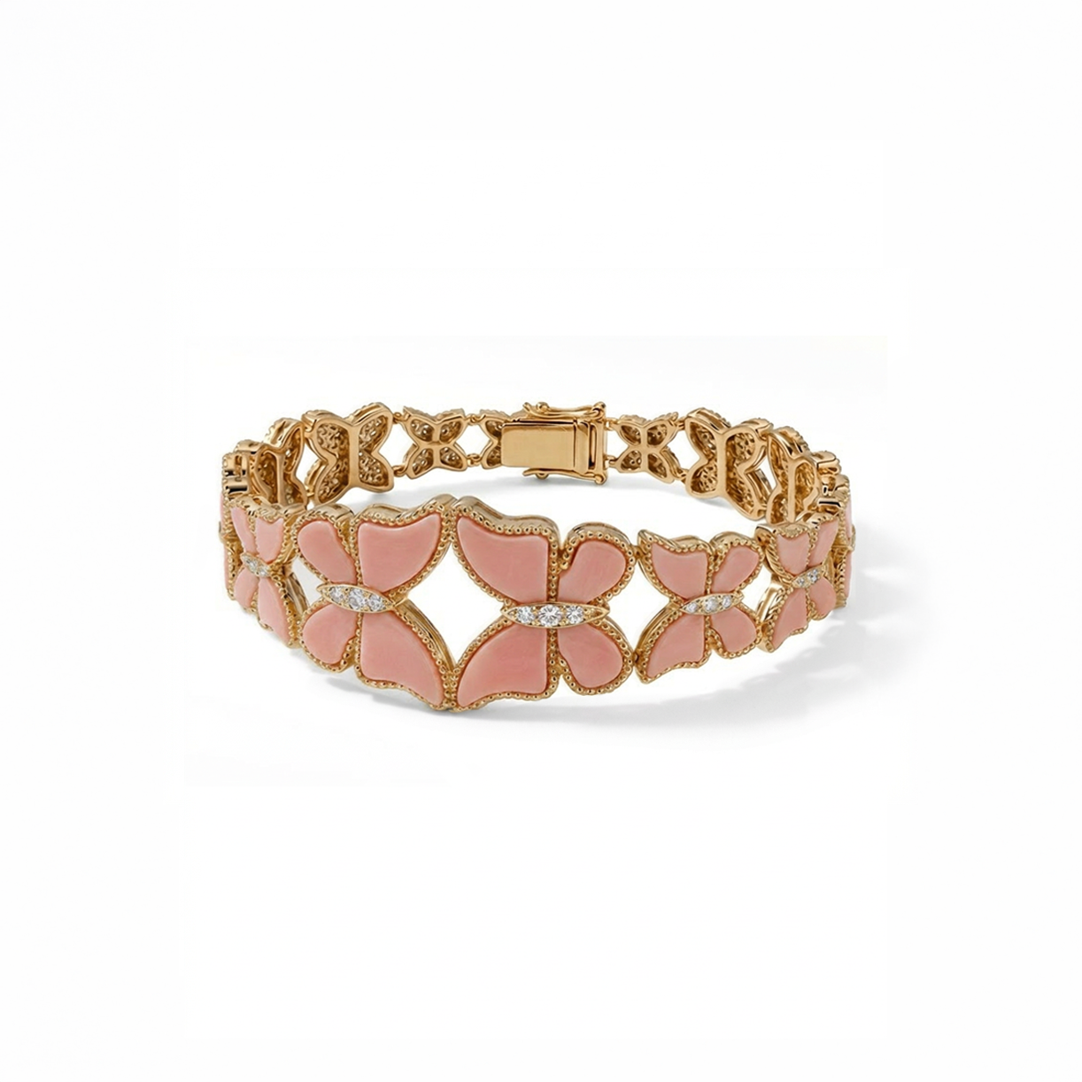 Butterfly Hand Cuff Pink Coral Large