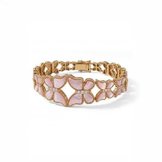 Butterfly Hand Cuff MOP Pink Large